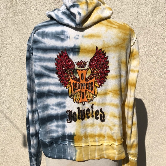 Choppers- Womens hoodie w logo tie dye pattern - Picture 3 of 5